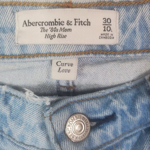 Abercrombie & Fitch The 80's Mom High Rise Curve Love Stretch Jeans 10 Long/30 - Picture 4 of 9